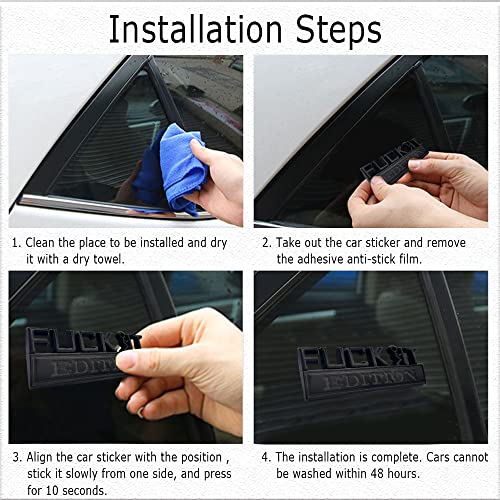 Car Exterior Emblems Badge 3D Sticker Decal, Fuck-It Edition Emblem 3D Fender Badge Decal Car Truck Replacement, Fit For All Cars (Black) #TOP4