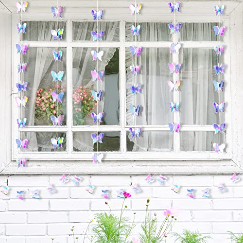 Image of Zonon 20 Pcs 3D Butterfly Garland Party Decoration, 8.2 Ft, 2.8 x 2.4 Inch