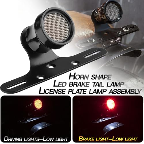 Feu arrière moto LED 12V feu stop support plaque d'immatriculation Chopper - 2