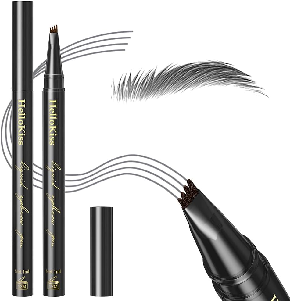 Eyebrow Pencil Eyebrow Microblading Pen - Eyebrow Makeup Micro 4 Point Brow Pen Lift & Snatch Makeup Pen Long-Lasting Waterproof Brow Pen 0.03 OZ/1ml - 03#Light Gray