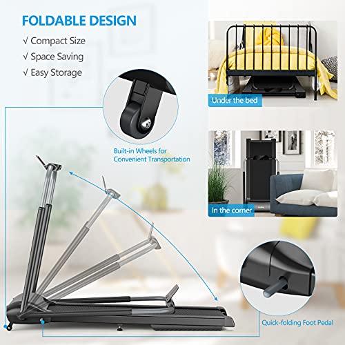 Goplus 3.0Hp Folding Treadmill, Foldable Superfit Treadmill W/Led Touch Screen, Phone Holder, Blue Tooth Connection, Electric Running Walking Jogging Machine For Apartment Home Office #TOP3