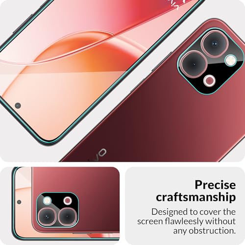 Image of ArmourPro Tempered Glass and Black Camera Lens Protector for Vivo Y51 Pro, Edge to Edge Screen Guard, Anti-Bubble, Scratch Resistant, HD Clear, Anti-Fingerprint, Installation Kit | Black