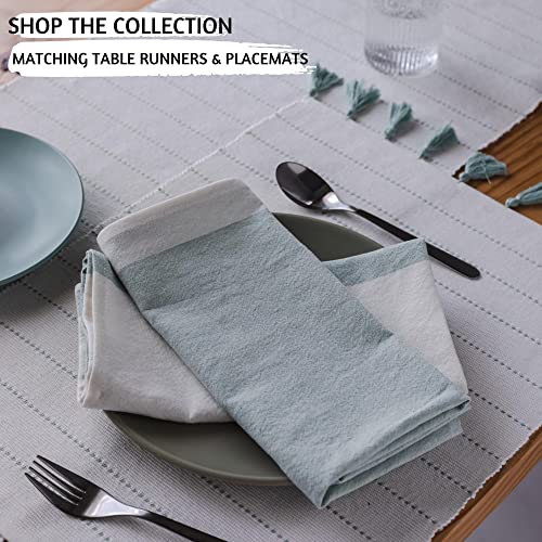 Folkulture Cloth Napkins 20X20 Inches, Set Of 6 Cotton Table Napkin Cloth Washable And Soft For Farmhouse Style Decorations, Boho Dinner Napkins Cloth For Dining Room, Durable - Reusable, Misty Green #TOP6