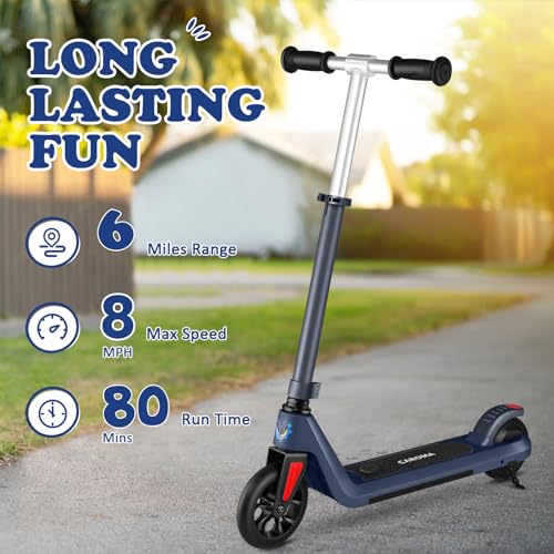 Caroma Electric Scooter for Kids Ages 6-8, Kick-Start Boost Kids Scooters for Boys/Girls, Max 6 Miles & 10 MPH, Electric Kick Scooter for Kid with Adjustable Height & Deck Lights, 120W - Thumbnail 3