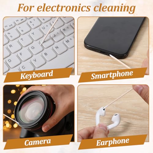 400 Stück Wattestäbchen Holz Spitz Kleine Dünn Wattestäbchen Reinigungsstäbchen Microbrush Stäbchen Make-Up Kosmetik Assistent Sticks für Augenbrauen, Beauty, Make-Up, Nägel 7 Cm