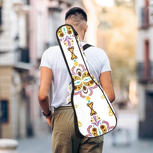 JRHEJTHH Durable Ukulele Bag Water Resistent Ukulele Case with Adjustable Shoulders for 21 23 24 inch Thick Padding Flower Pattern - Les Beatles, Paul McCartney, John Lennon, RIngo Starr, George Harrison JRHEJTHH Durable Ukulele Bag Water Resistent Ukulele Case with Adjustable Shoulders for 21 23 24 inch Thick Padding Flower Pattern – Image 6