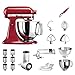 Produktbild KitchenAid Küchenmaschine Artisan, 5KSM175PS, Veggie Paket inkl. TOP Zubehör: Gemüseschneider inkl. Zusatztrommeln, Spiralschneider und Standardzubehör (Empire Rot)