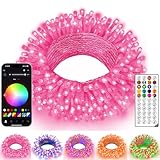 Ollny Smart Color Changing String Lights, 66FT 200 LEDs APP Control RGB Christmas Tree Lights with Remote, Programmable DIY Musical Waterproof Decor Light with Timer for House Indoor Outdoor