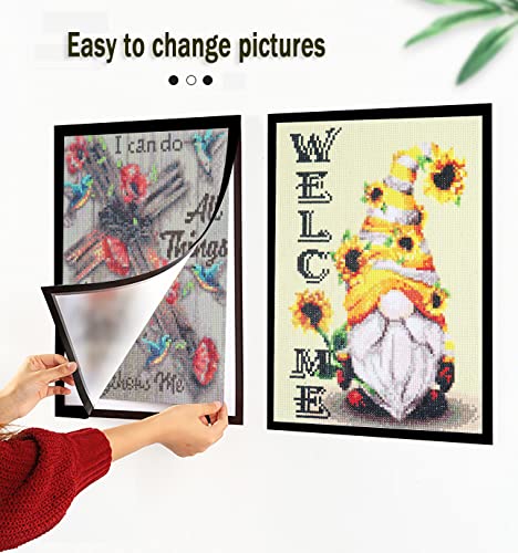 Pchmcu 6 Pack 12" X 16 Picture Frame,Diamond Painting Picture Frames For 30X40Cm, Magnetic Art Frame,Frames For Wall Window Door Black, Inside Size 10" X 14" #TOP2