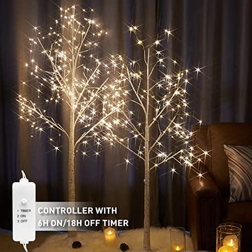 EAMBRITE 5FT 168LT LED Starlit Birch Tree with Fairy Light Decor Home Holiday Wedding Party