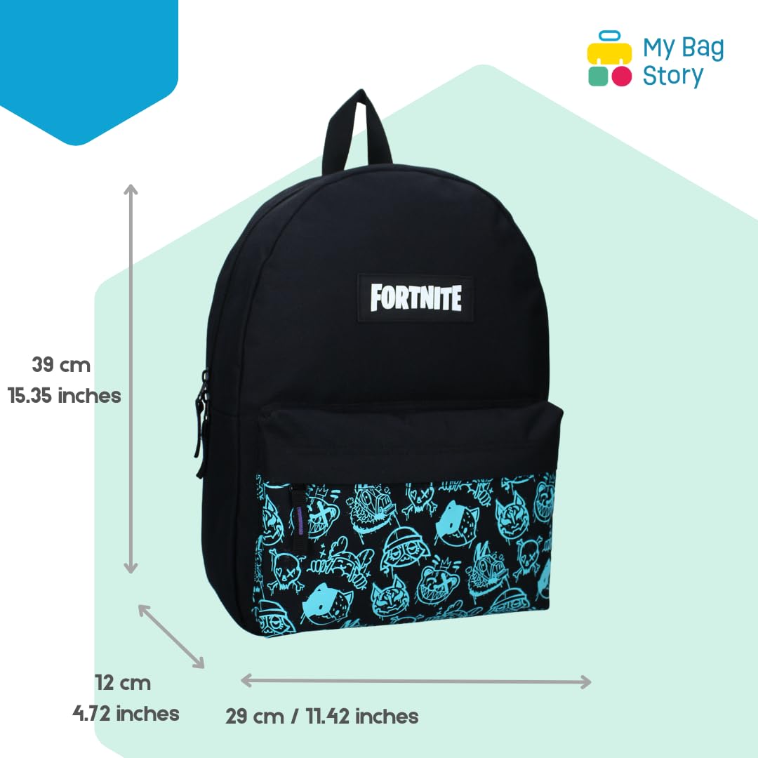 mybagstory - Plecak dla chłopców czarny - Dzieci - Szkoła - Przedszkole - Przedszkole - Żłobek - Tornister dla chłopców - 39 cm - Pomysł na prezent, Fortnite - czarny, Enfant