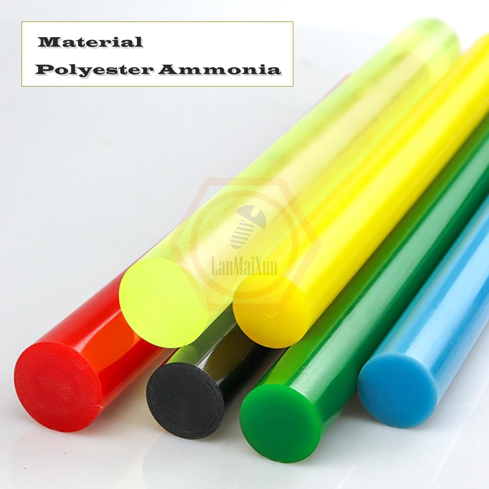 1pcs φ55mm×500mm Blue Solid Polyurethane Rod with Cow Tendon, Elastic Rubber Rod