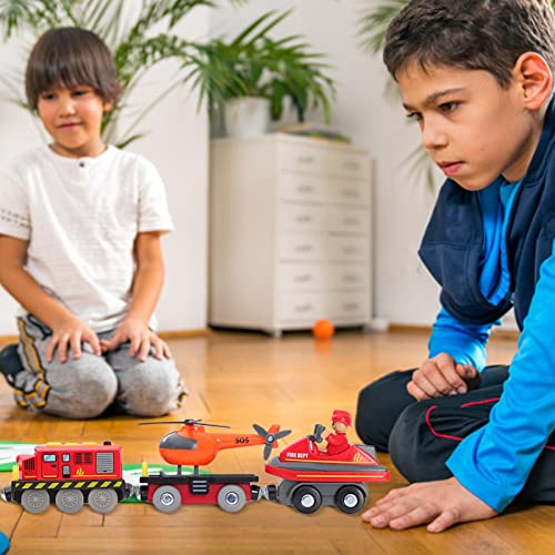 Hearthxy Spoorweg Elektrische locomotief, met hoge snelheid, speelgoed, magnetisch trekspeelgoed, compatibel met houten… - Image 4