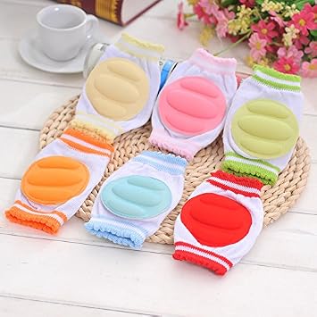 Breathable Adjustable Elastic Unisex Infant Toddler Baby Kneepads Knee Elbow Pads Crawling Safety Protector, Infants, Boys, Girls, Kids, 3 Pairs, Random Color