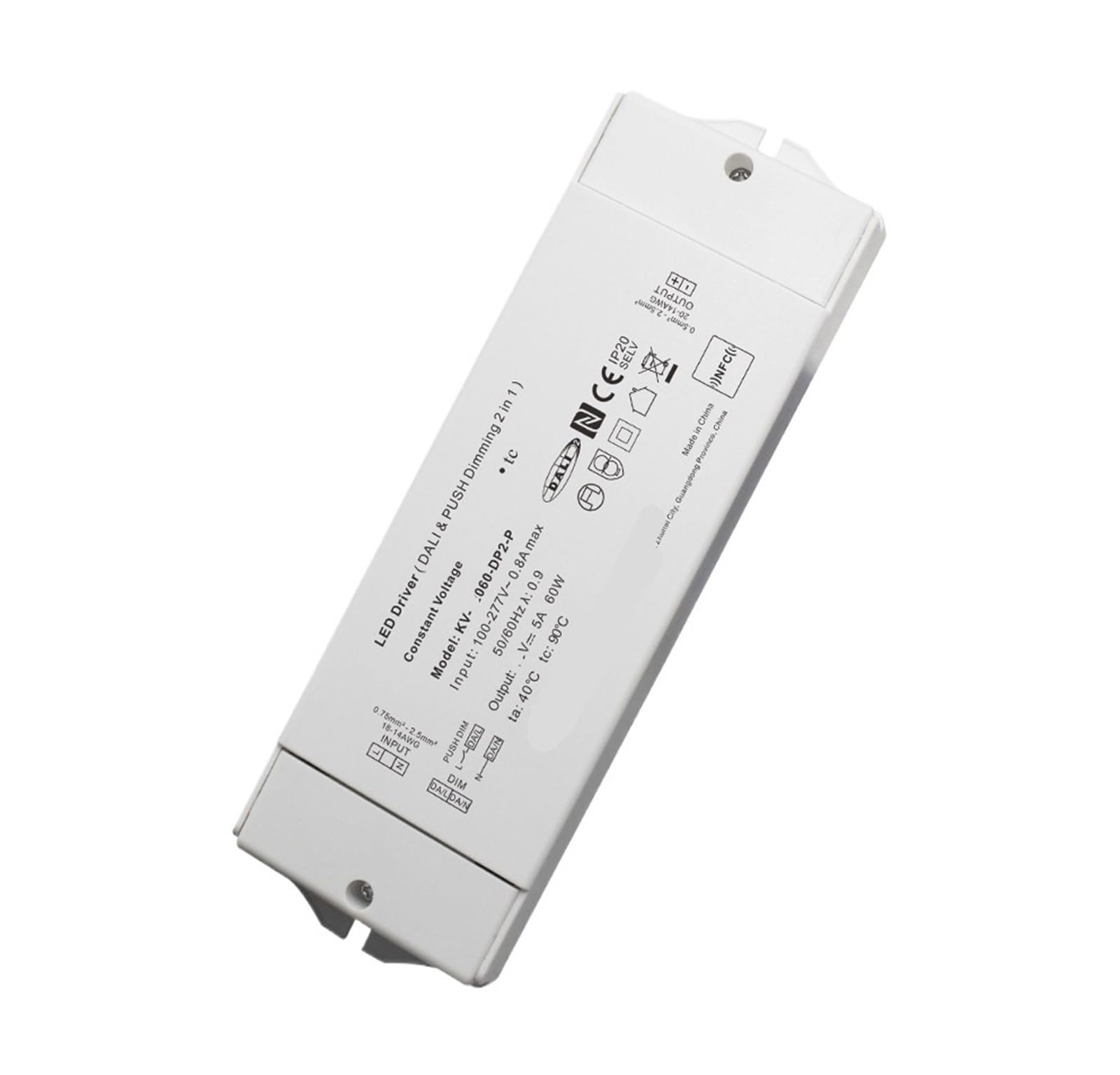 PWANUIGTE KV-30W-90W-DP2 Led dimming Power Driver Constant Voltage DALI 48v 36v 24v 12v Dali Plastic Shell(24V 60W)