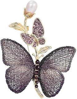 Butterfly Brooches for Women Gold-Plated Butterfly Pearl Brooch Lapel Pin Rhinestone Animals Brooch Jewelry for Mom Wife - Buy now