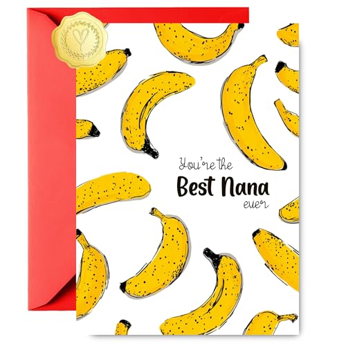 Piporani Funny Mother's Day Card You're the Best Nana Greeting Cards, 1PCS with Sticker