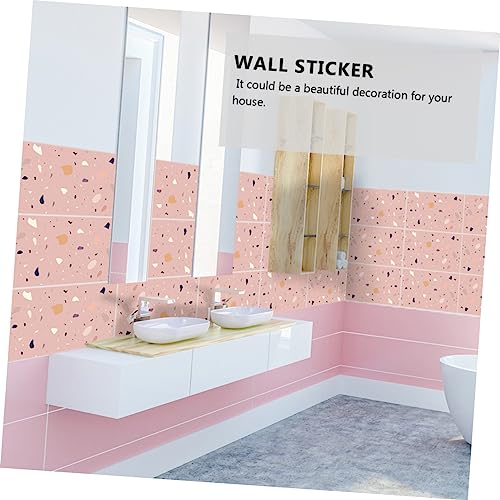 Buying Guide | Uonlytech 1 Set Pink Terrazzo Tile Sticker Wall Tile Tile De...
