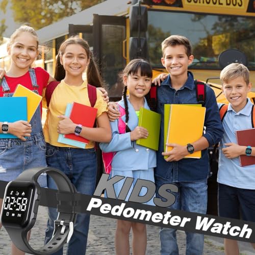 Kids LED Digital Watch, with Pedometer Step Counter, Waterproof, Sport Wristwatch, Calendar, Alarm Clock for Children Boys Girls Teens2