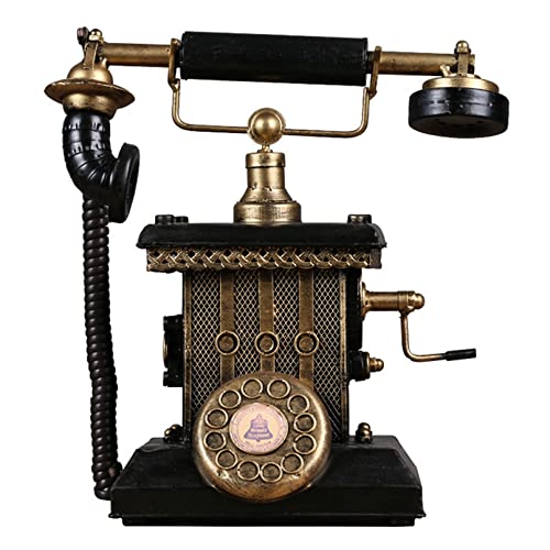 Téléphone fixe à cadran rotatif noir rétro de bureau pour décoration de style vintage classique