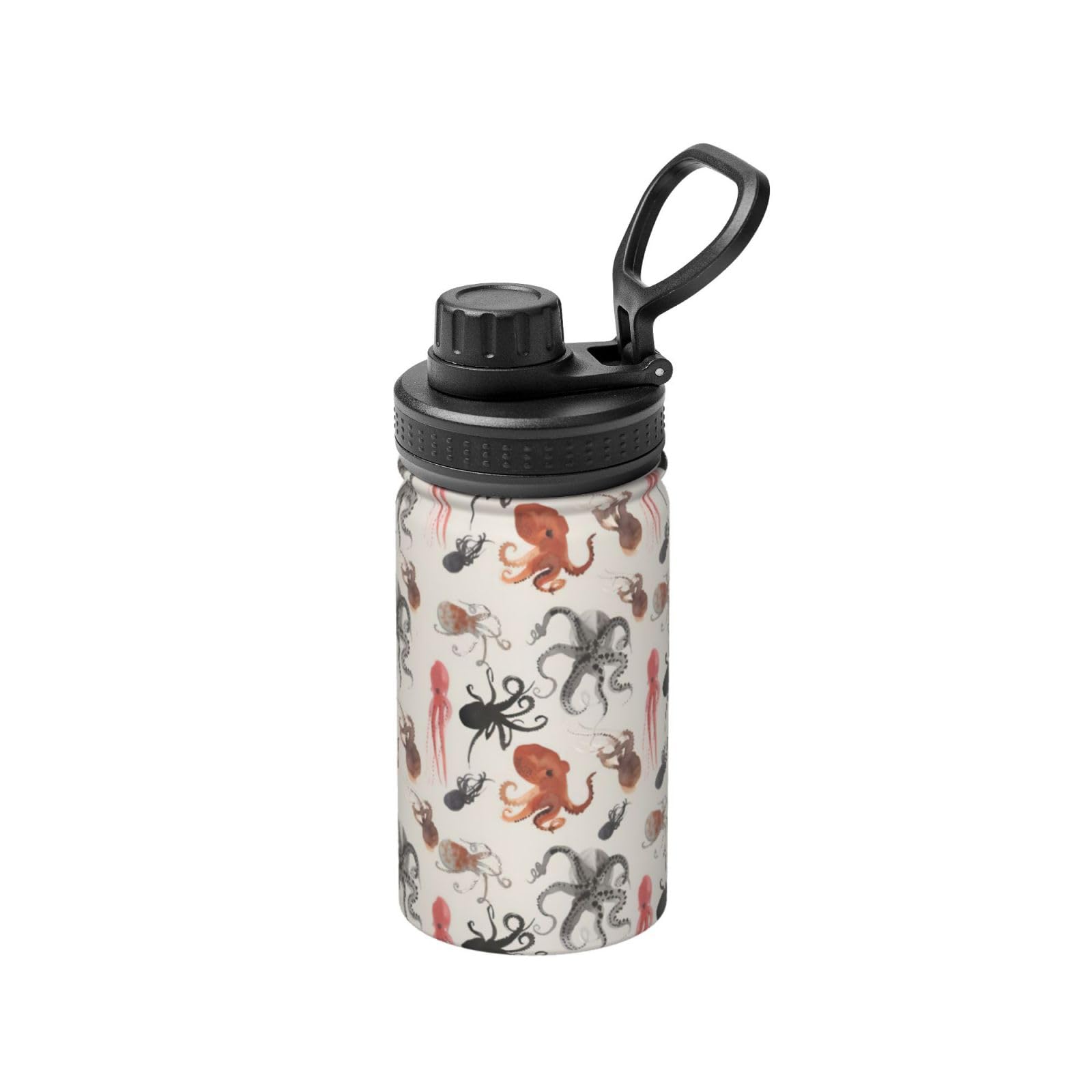Botella de agua de acero inoxidable de pulpo para excursiones infantiles y el colegio