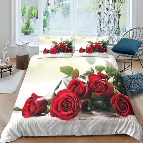 Composition florale romantique en parure de lit single, cadeau idéal couples - 2