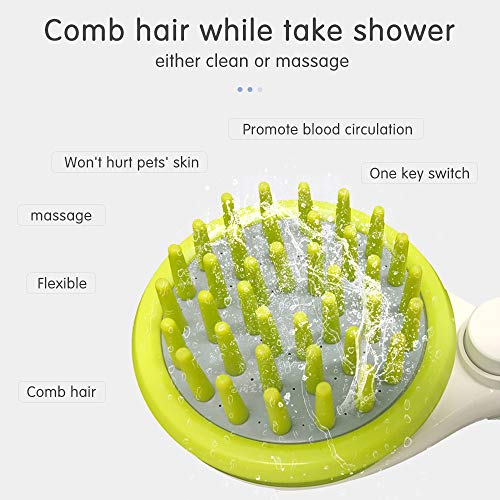 Extaum Cabeça de chuveiro portátil,Pente para animais de estimação Pulverizador Chuveiro Pet Dog Gro