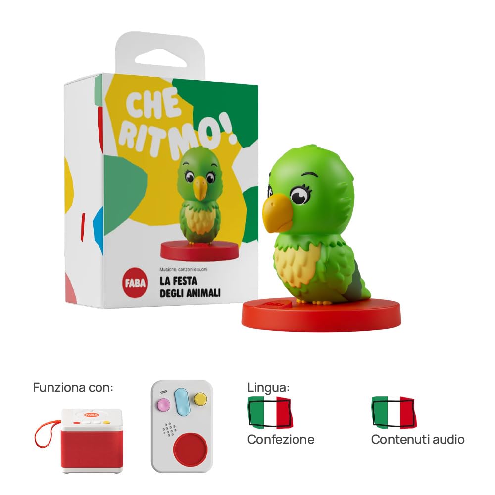 FABA Personaggio Sonoro – La festa degli animali – Storie e fiabe sonore per bambini e bambine 1-3 anni - Ascoltabile Raccontastorie, gioco educativo versione italiana