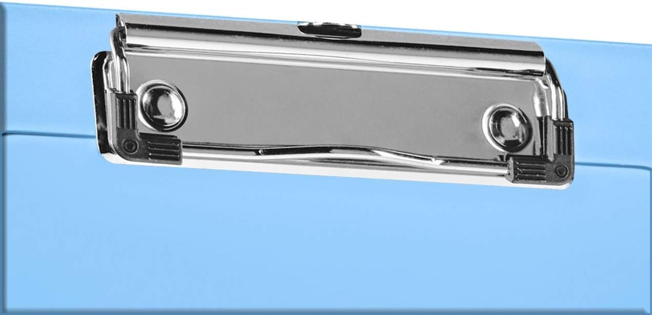 Acrimet Clipboard Memo Size A5 (9 1/4” x 6 5/16”) Low Profile Clip (Plastic) (Clear Blue Color) (6 Pack)
