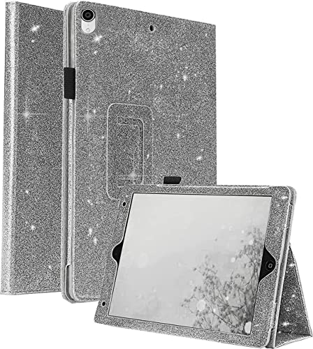 Funda inteligente con purpurina para iPad de 7ª/8ª/9ª generación de 10.2 pulgadas, con función atril y función atril con función de apagado automático/encendido automático/cubierta trasera de