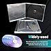 Zosgrew 5 PCS Car Standard Single Clear CD Jewel Case, DVD Storage Case with Assembled Black Tray, Thickened Rigid Plastic CD Holder, for Most Cars (Black)