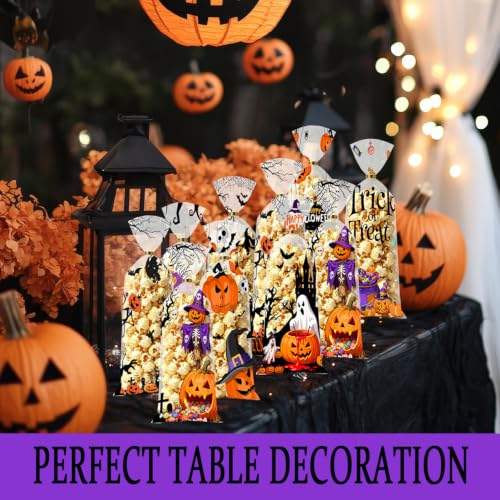 BBSTARING 120 Pcs Halloween Candy Bags, Halloween Party Favor Bag, Halloween Cellophane Treat Plastic Favors Gift Bag, Halloween Party Decoration Bags, Food Grade Goodie Bags for Trick or Treat - image 4