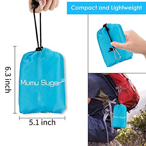 Mumu Sugar Sand Free Beach Mat Oversized 10'x9’ Sand Proof Beach Blanket Outdoor Picnic Mat for Travel, Camping, Hiking and Music Festivals-Lightweight Quick Drying Heat Resistant
