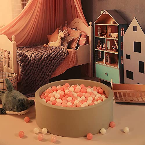 100 Pcs Ball Pit Balls (Champagne + Pearlescent Powder+ Pearlescent White) With 100 Pcs (2 Pink + White) For Girl Gifts #TOP6