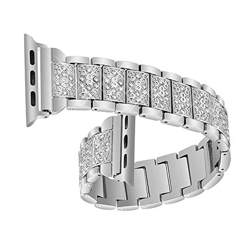 Kartice Compatible with Apple Watch Band Series 6 40mm 42mm And Apple Watch SE Bands Crystal Rhinestone Bracelet Band for iWatch Apple Watch Series 5 4 3 2 1 (T-Silver 38mm)