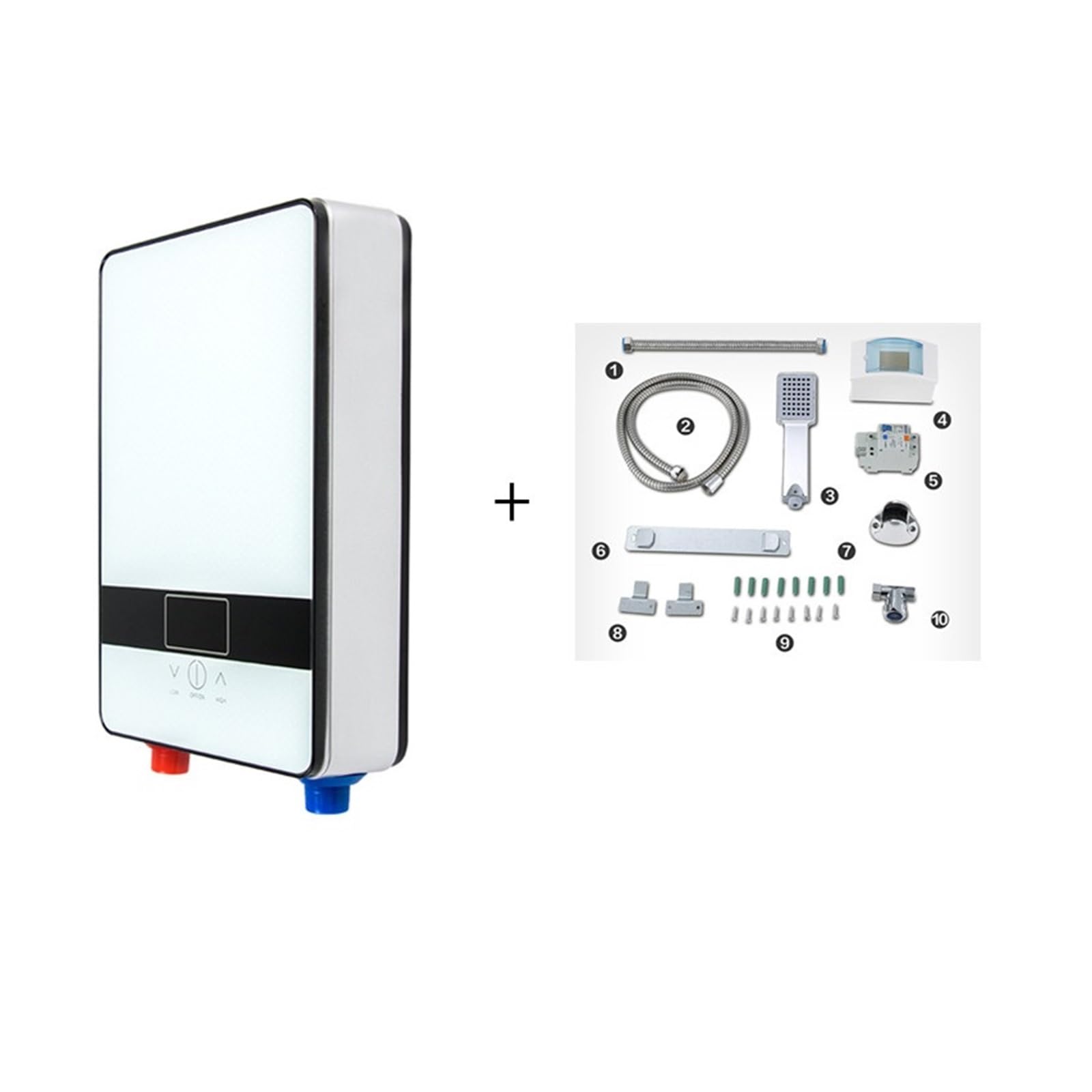 Scaldabagno Istantaneo Senza Serbatoio 6500w Termostato Riscaldatore A Induzione Smart Touch Riscaldatori Elettrici Doccia Automatica riscaldare rapidamente(BW)