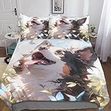 Parure de lit ：1 housse de couette : Simple (135x200 cm), 1 taie d'oreiller : 48cmx75cm.1 housse de couette : Double (200x200 cm), 2 taies d'oreiller : 48cmx75cm.1 housse de couette : King (220x240 cm), 2 taies d'oreiller : 48cmx75cm Ce produit est plus doux,Il peut vous donner l'expérience de sommeil la plus douce et confortable.