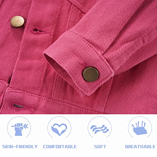 Bigorsmall Toddler Boys Girls Jean Jackets Baby Denim Jacket Children Button Down Top Coat Kids Outerwear 1 - 5 Years ( Pink, 12-18M),12-18 Months #TOP5