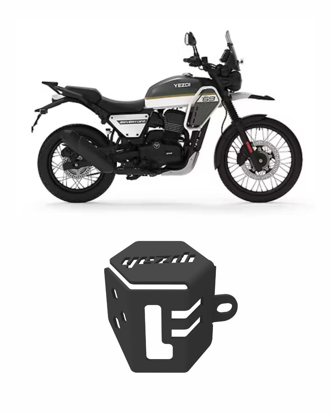 Auto Infinity Rear Reservoir Guard Compatible With Yezdi Adventure (Black, Pack of 1)-image-13