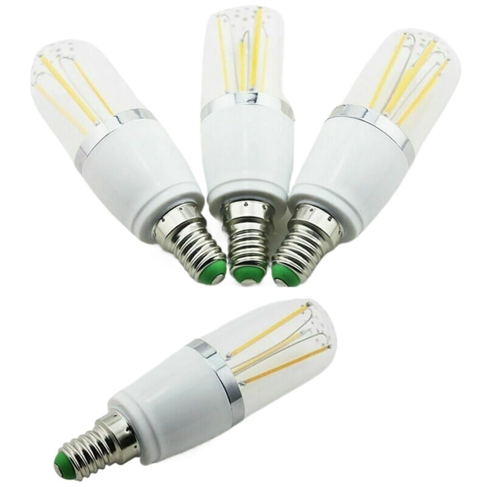 Confezione da 10 lampadine a filamento LED COB AC85-240V 3W/4W/6W B22/E27/E14 LED for frigorifero e congelatore, illuminazione a mais(WARM WHITE,E14 3W)