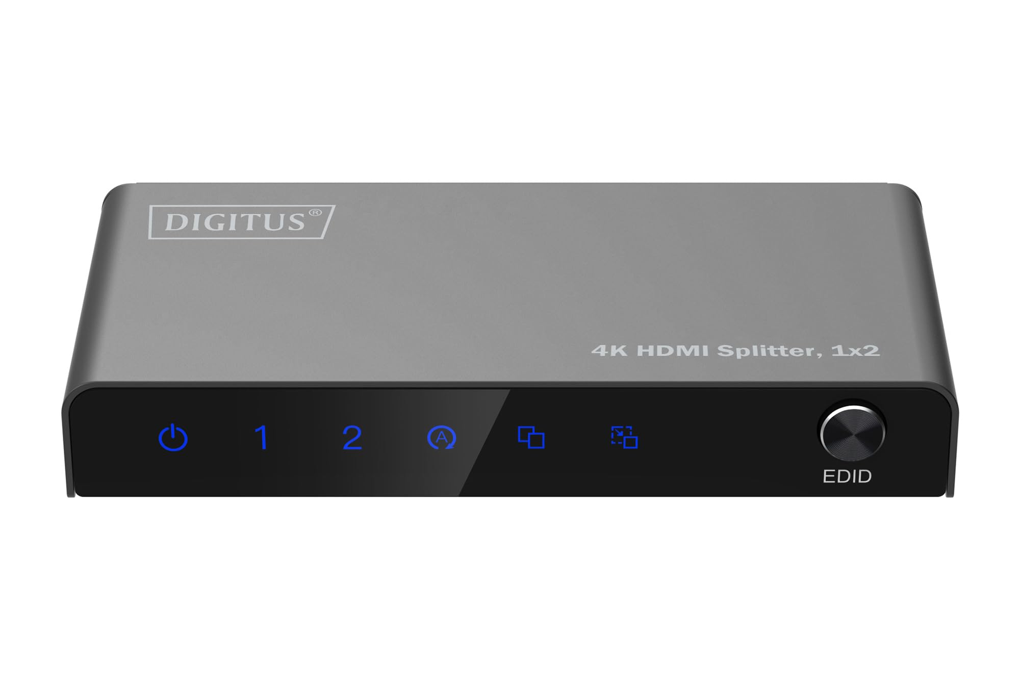 DIGITUS Divisor HDMI 1x2 – 1 Entrada, 2 Salidas – UHD 4K 60 Hz | HDMI 2.0 y HDCP 2.2 – HDR, Deep Color, conmutador EDID, DTS, Dolby Digital, LPCM