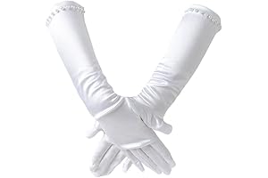 Elegant Youthful Pearl Satin Gloves for Noble Occasions
