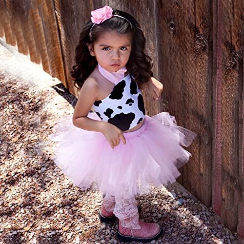 Conjuntos de saia curta com estampa de vaca para bebês meninas com saia macia e fofa para crianças c
