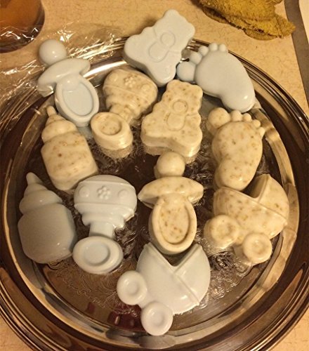 Moldfun Baby Shower Baby Feet Carriage Feeding Bottle Pacifier Silicone Mold For Baking, Pretzel, Cake Top Fondant Decorating, Jello, Mint, Chocolate, Ice Cube, Gelatin, Soap, Bath Bomb #TOP7