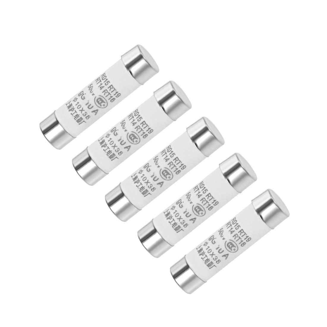 uxcell Automotive Cartridge Fuses 10A 500V 10x38mm Fast Blow for Car Stereo Audio Alarm Amplifier Ceramic Fuses 5pcs-picture-13