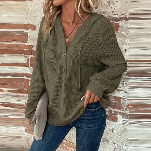 Fall-Sweatshirt-for-Women-with-Button-Design-Casual-Long-Sleeve-Hoodies-for-Women-2024-Trendy-Waffle-Knit-Hoodies