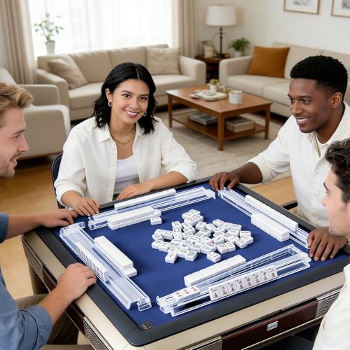 Mahjong Racks with Pushers Set de 4 piezas acrílicas claras miniatura 6
