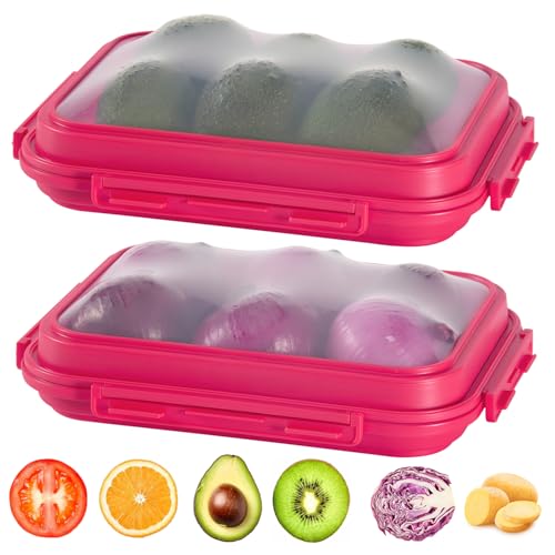 Mage Crab 2 Pack Silicone Food Fresh-Keeping Storage Containers with Lid(12 Cups /96 oz) BPA-Free Leakproof Lock Clips Versatile Fridge Storage Containers Space Saving & Expandable Pink