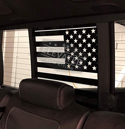 Elevated Auto Styling - Dodge Ram 2019+ Rear Middle Window American Flag Decal - Made In Usa (Straight) #TOP3