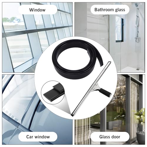 Image of 41 Inch Black Silicone Squeegee Replacement Blade - Refillable Squeegee Head for Windows, Shower Doors, and Glass Cleaning